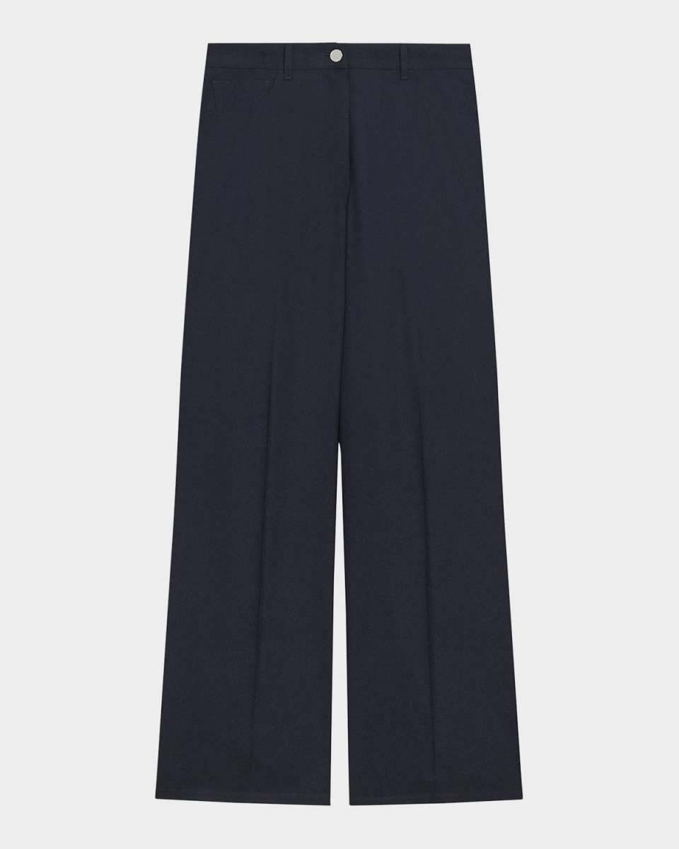 Flannel Relaxed Straight-Leg Pants