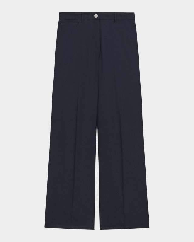Flannel Relaxed Straight-Leg Pants
