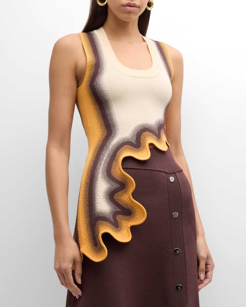 Tina Wavy Sleeveless Crop Top