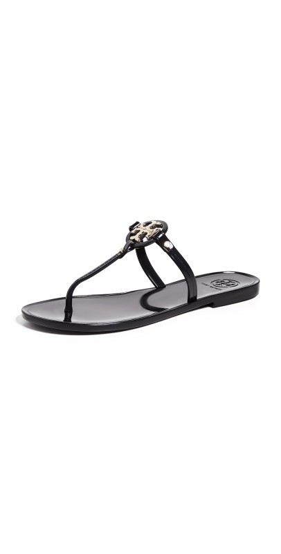 Tory Burch Mini Miller Thong Flip Flops Perfect Black