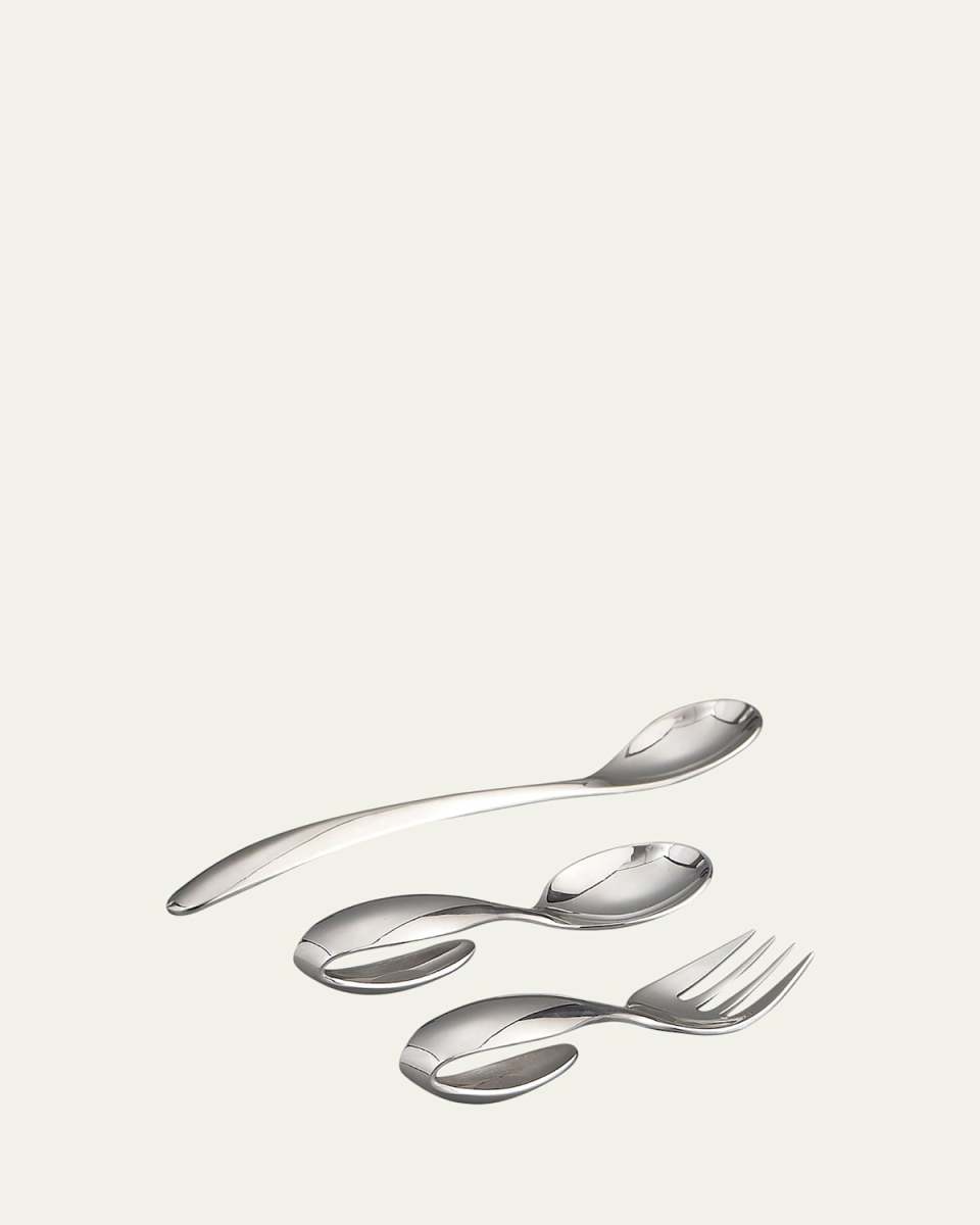 Classic Stainless Steel Three-Piece Feeding Set