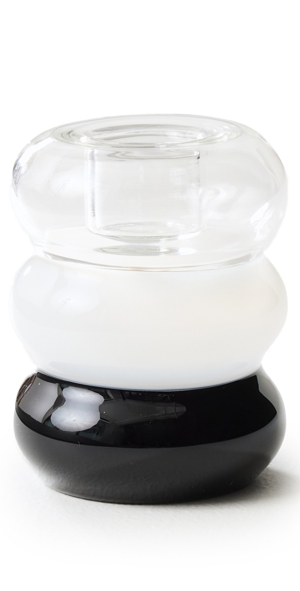 Maison Balzac Petite Pauline Candle Holder Black/White/Clear