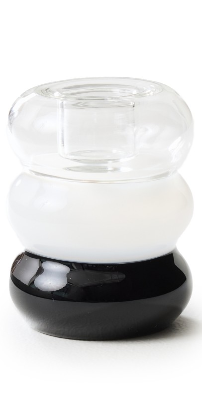 Maison Balzac Petite Pauline Candle Holder Black/White/Clear