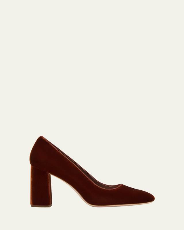 Rue Simple Velvet Block-Heel Pumps