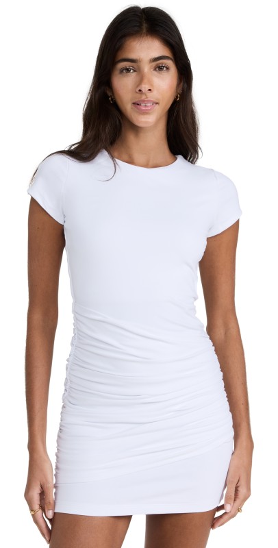 Susana Monaco Short Sleeve Gathered Overlay Dress Sugar