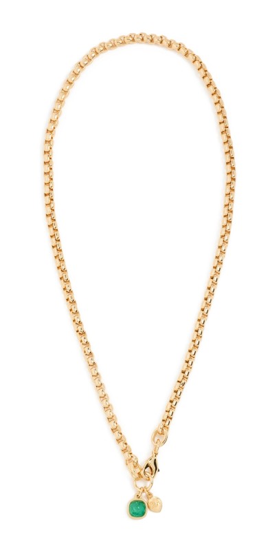 Roxanne Assoulin Esmeralda Necklace Shiny Gold/Emerald