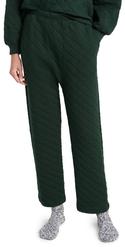 THE GREAT. The Quilted Pajama Pants Pine