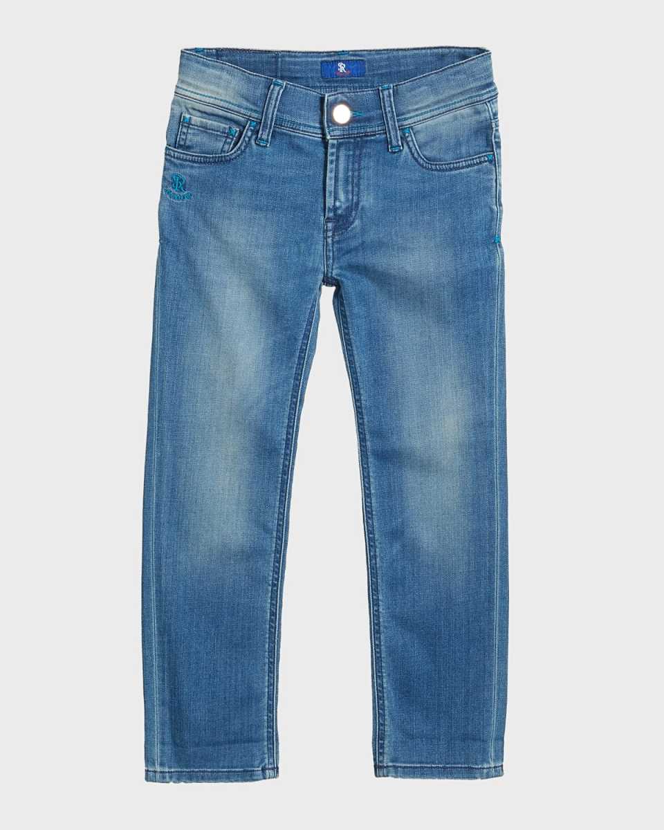 Kids' Denim Sport Trousers, Size 6-12