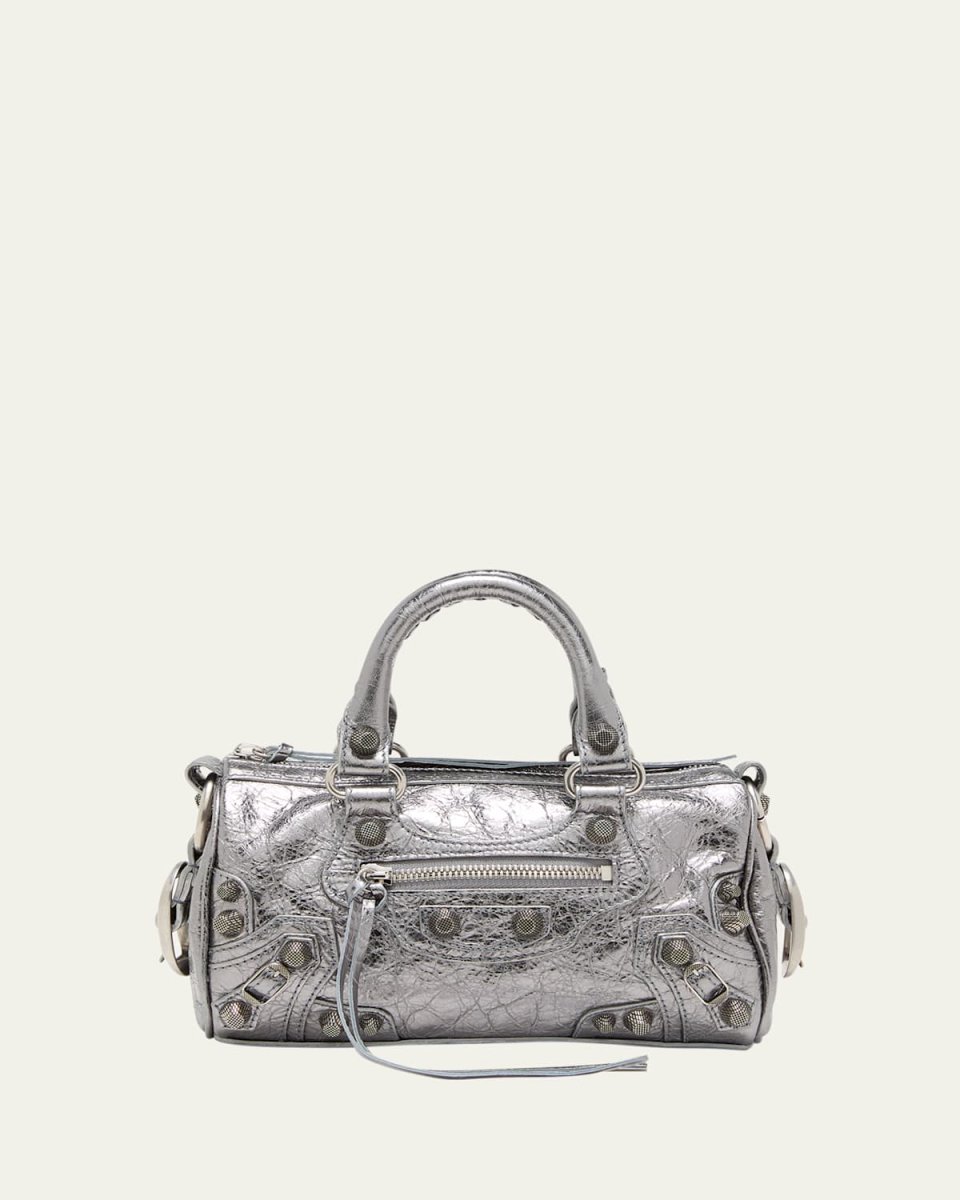 Cagole Mini Crinkled Metallic Duffel Bag