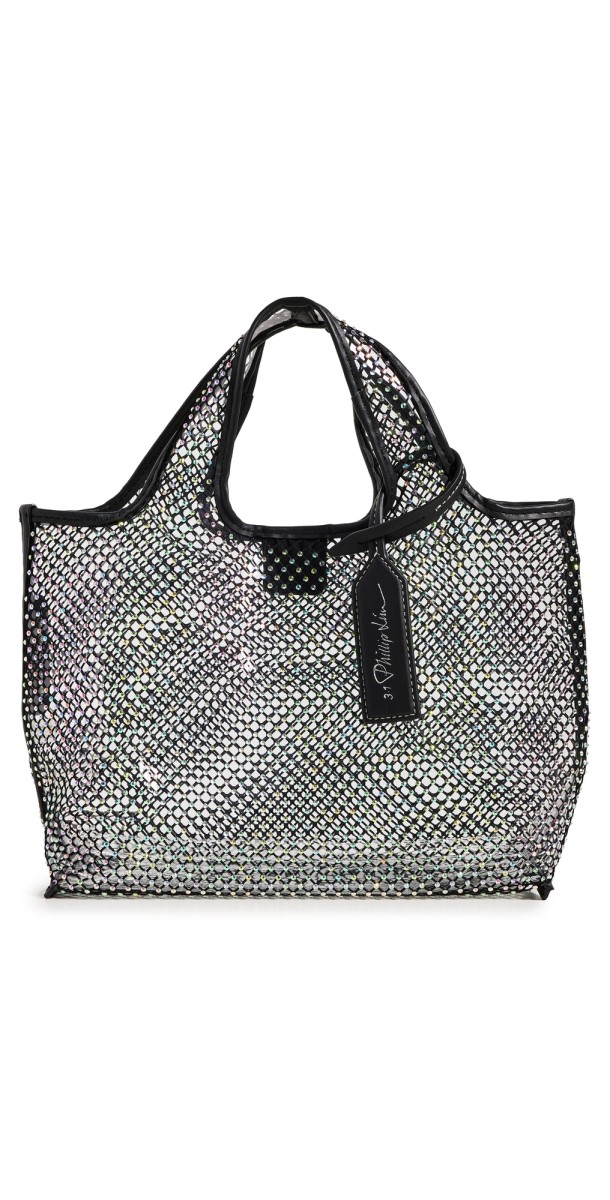 3.1 Phillip Lim Crystal Mesh Mini Market Tote Black