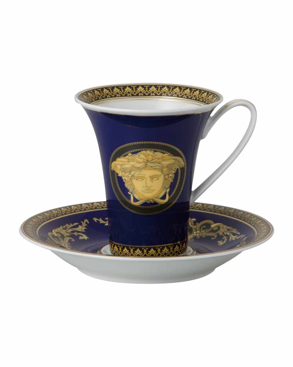Medusa Blue Coffee Cup & Saucer