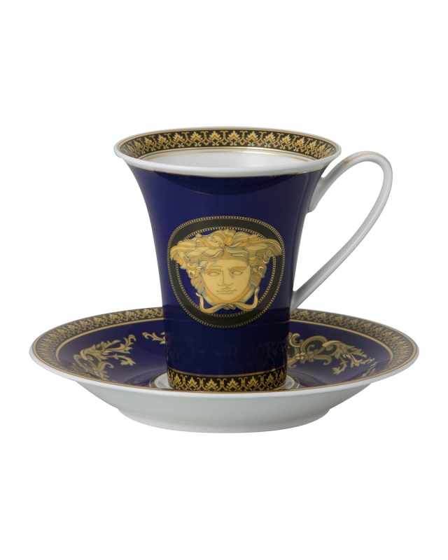 Medusa Blue Coffee Cup & Saucer