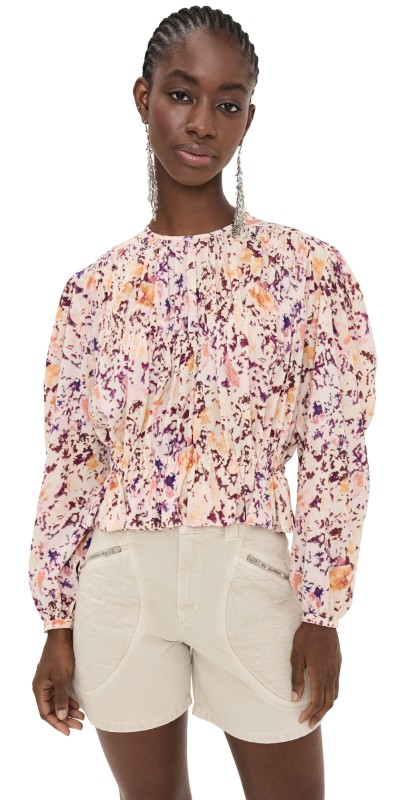 Isabel Marant Gelina Top Ecru/Plum