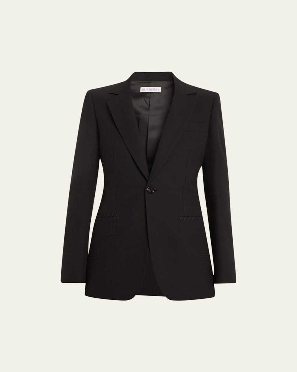 One-Button Wool Blazer