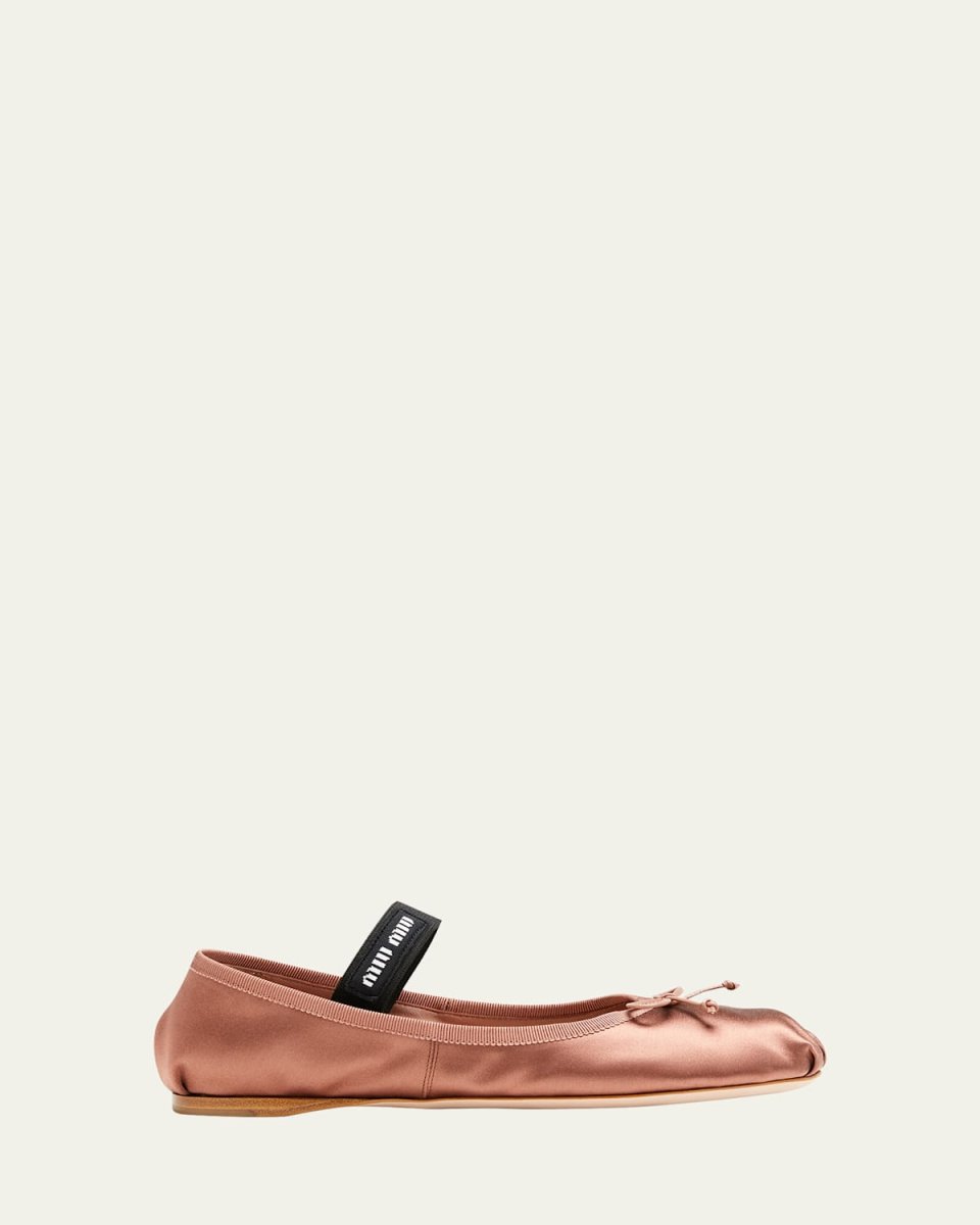 Satin Bow Ballerina Flats