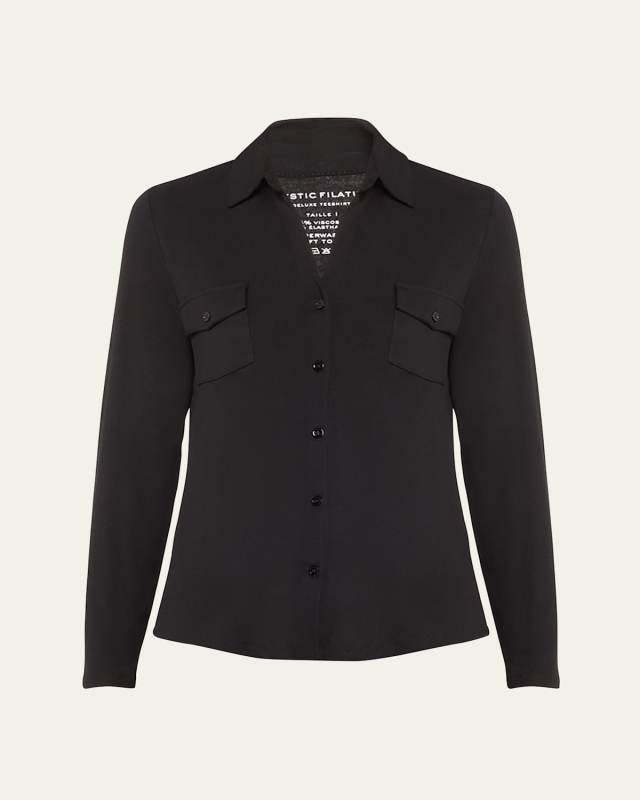 Soft Touch Button-Down Shirt with Pockets