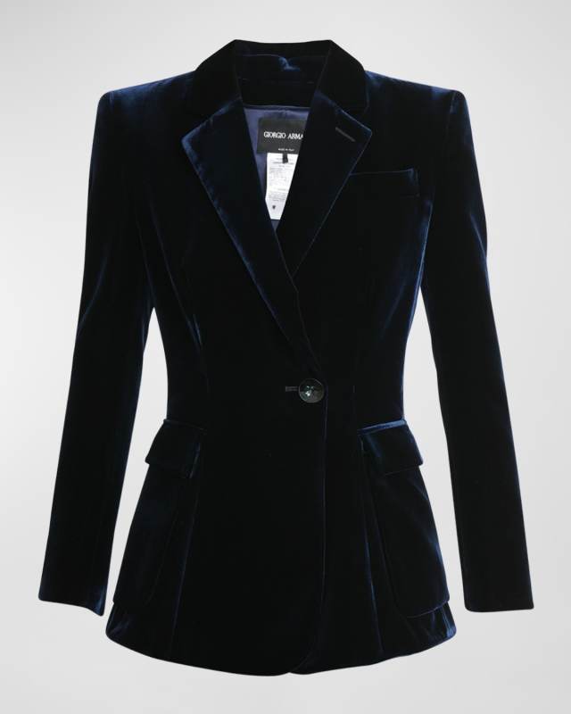 Tailored Velvet Blazer Jacket