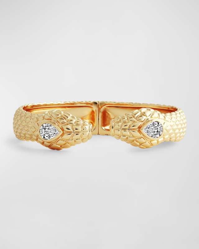 Serpent Double Head Hinged Bracelet
