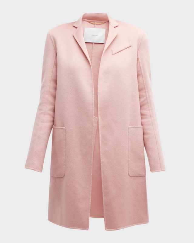 Gina Open-Front Short Cashmere Coat