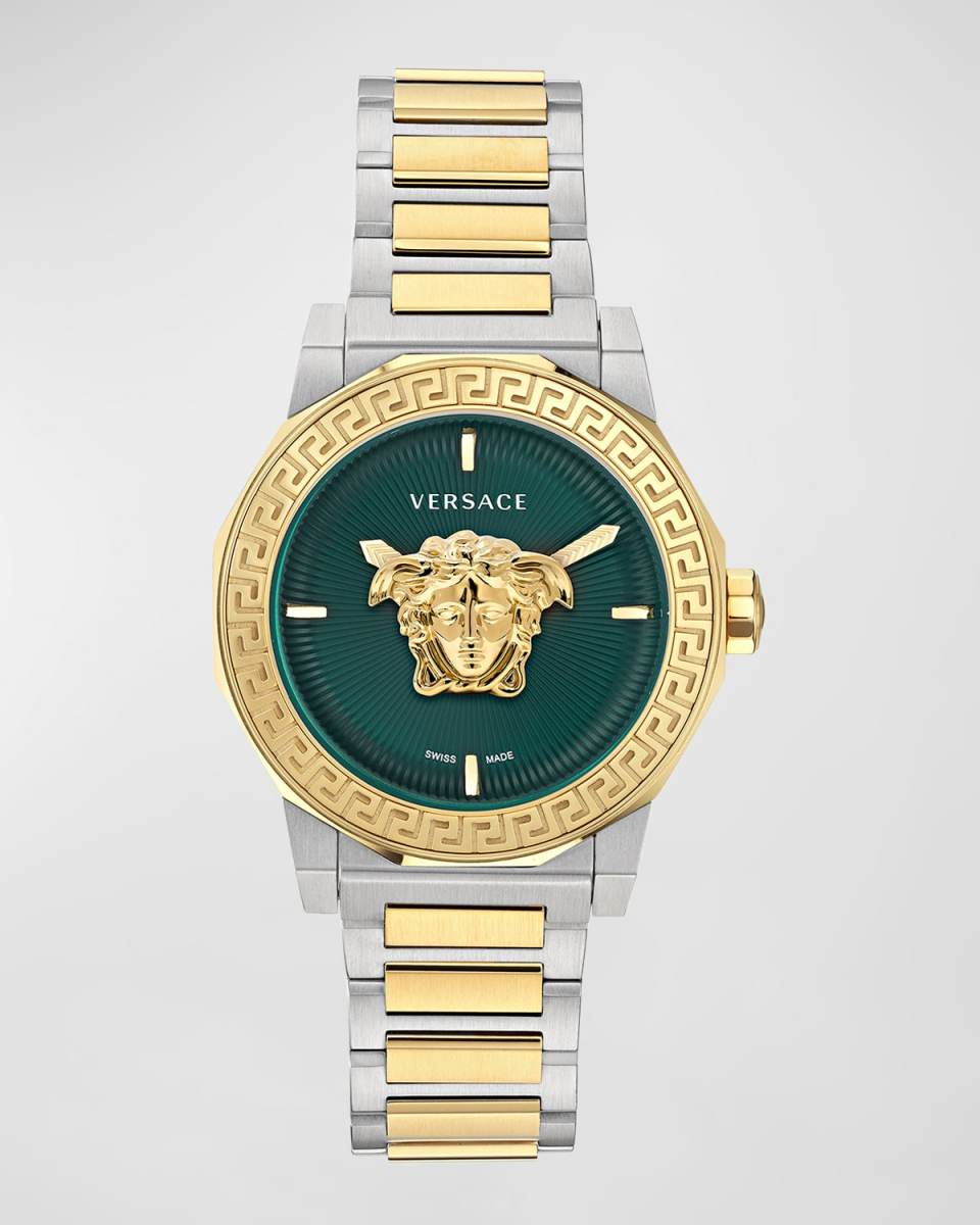 38mm Medusa Deco Watch with Bracelet Strap, Green