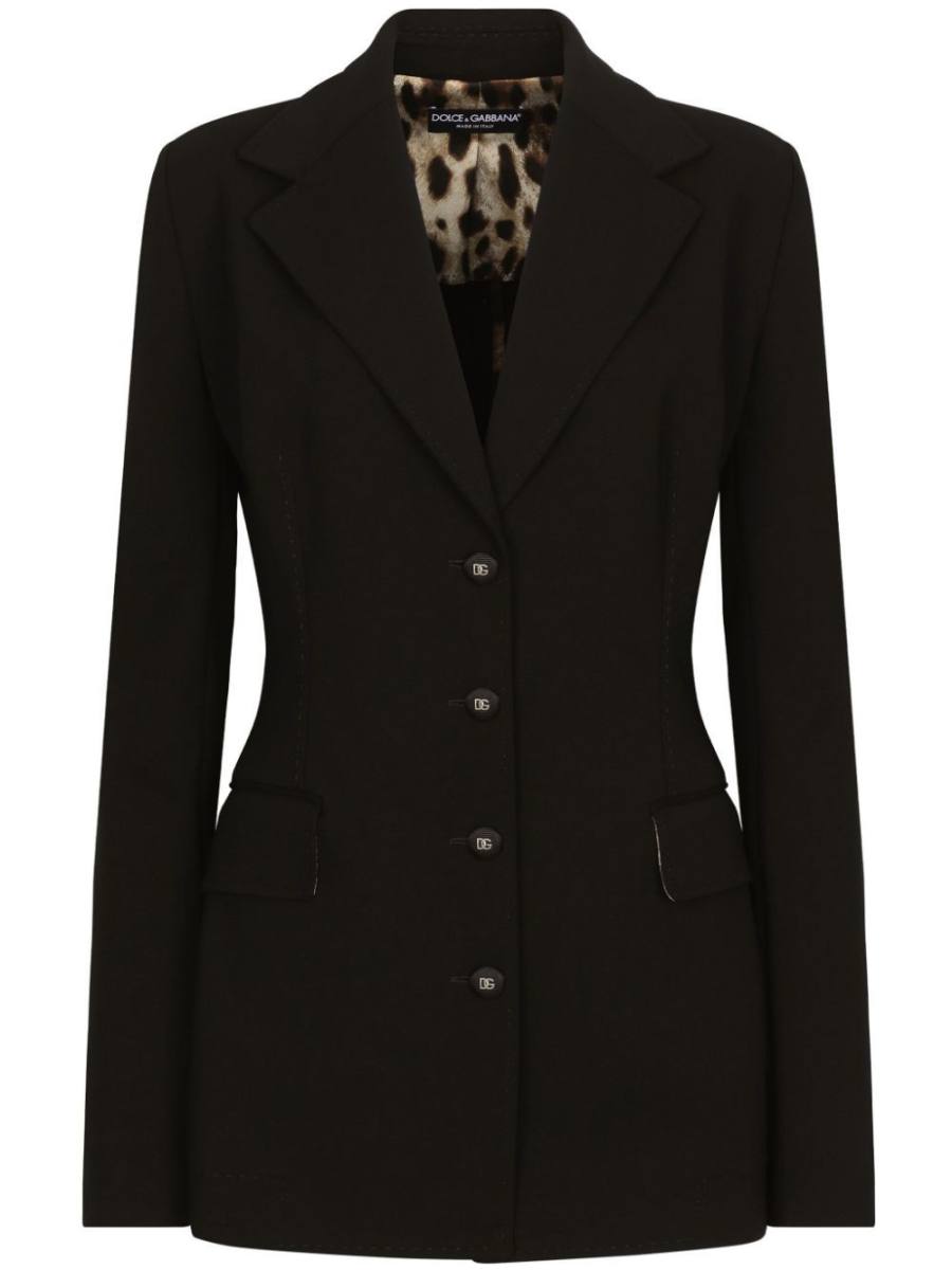 single-breasted fitted-waistline blazer