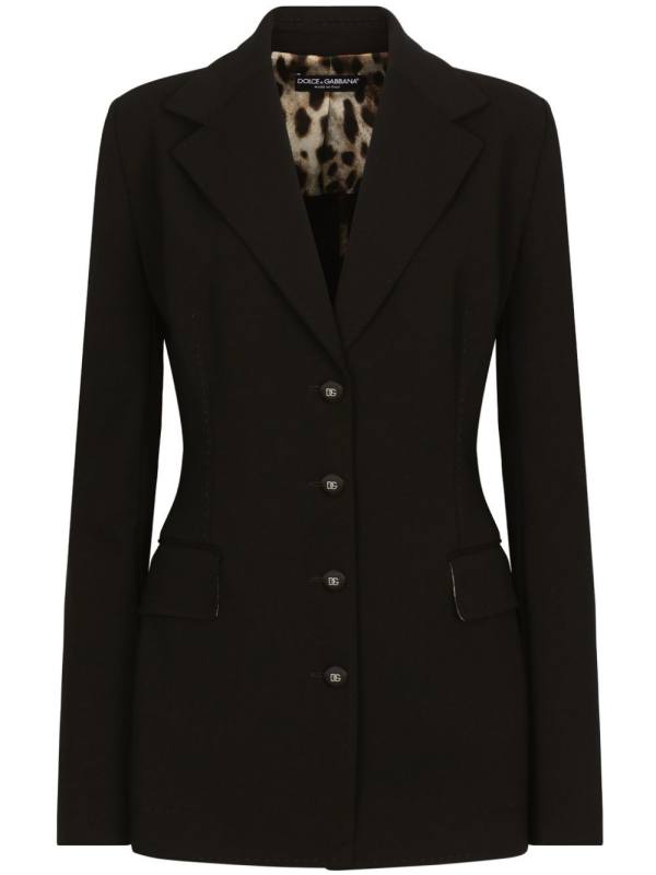 single-breasted fitted-waistline blazer