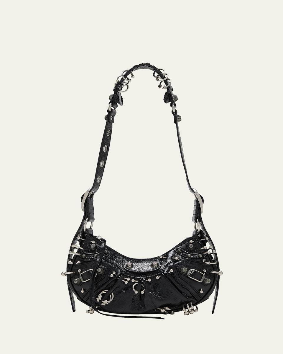 Le Cagole XS Piercing Leather Shoulder Bag