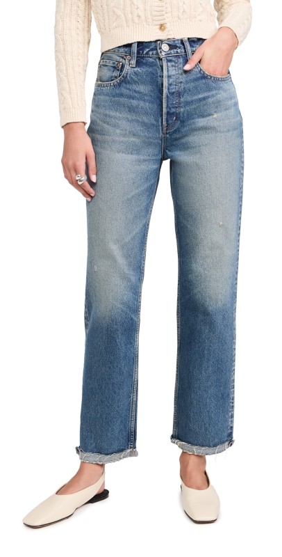 MOUSSY VINTAGE Mv Eniswood Wide Straight Jeans Dark Blue