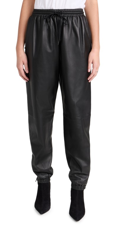 WARDROBE. NYC Leather Utility Pant Black