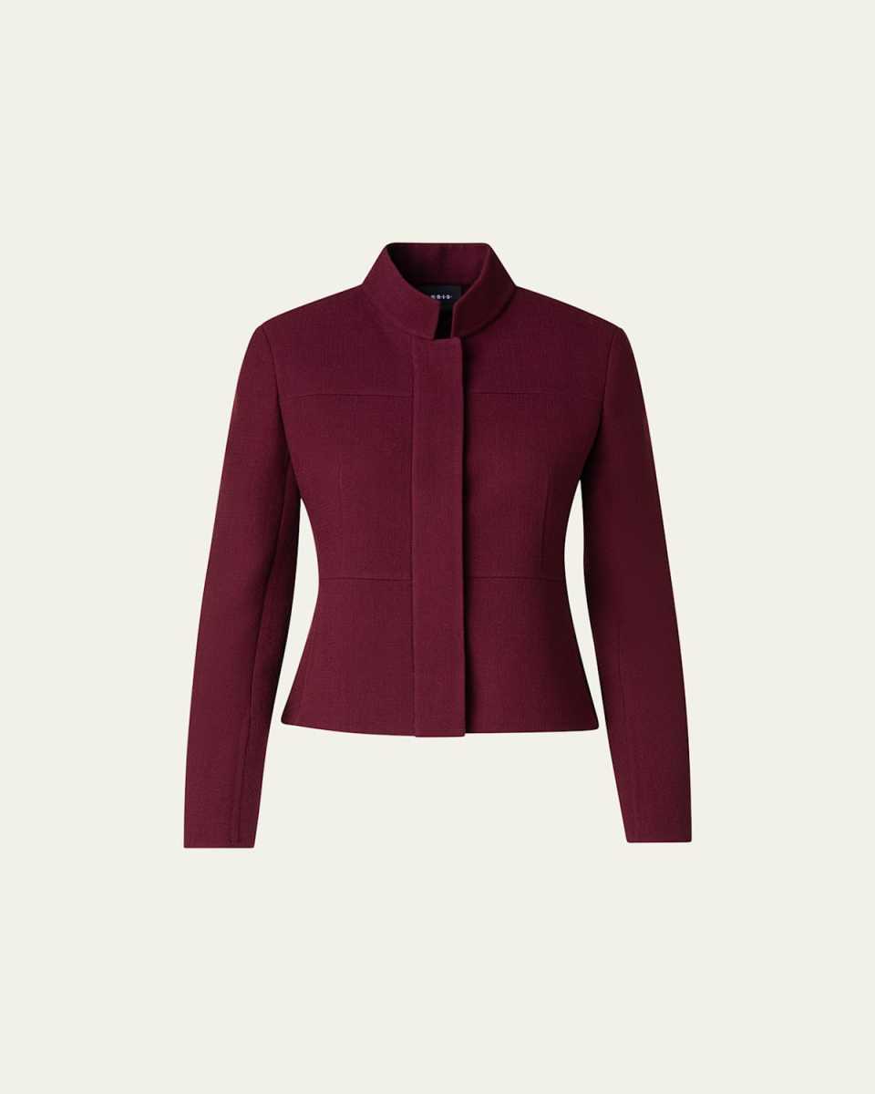 Wool Crepe Tailored Short Jacket
