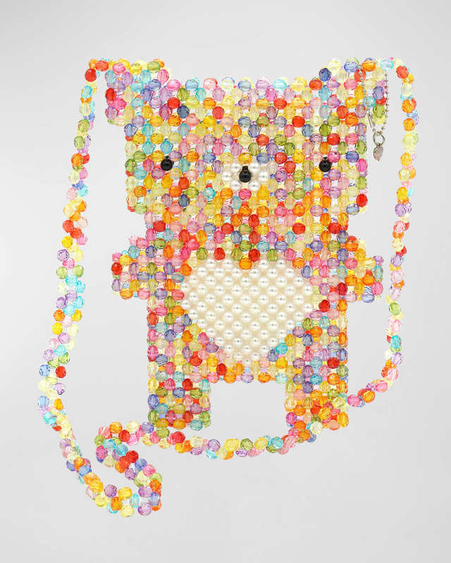 Girl's Rainbow Beaded Gummy Bear Bag