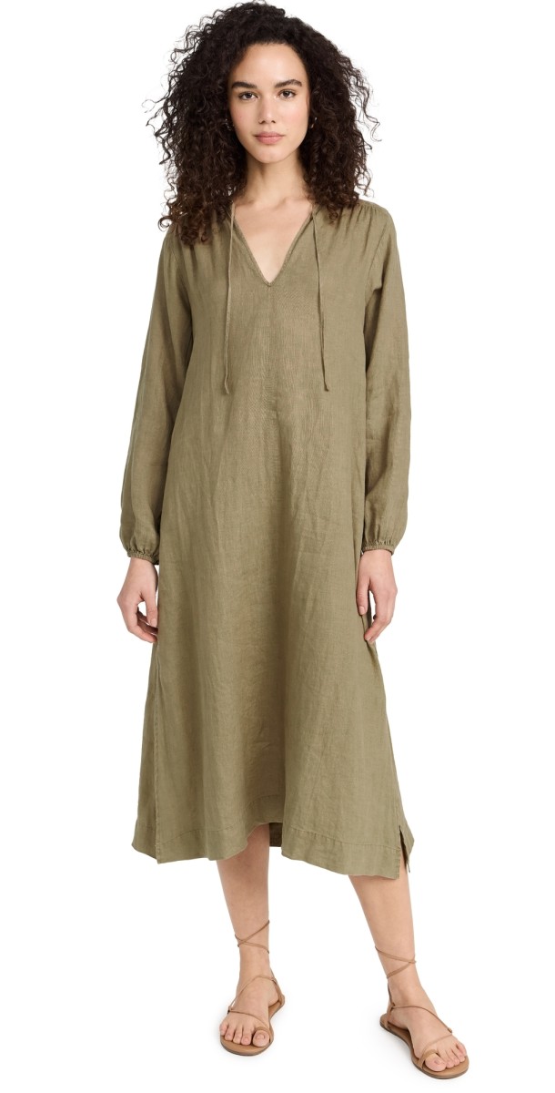 James Perse Lightweight Linen Dress Cashew