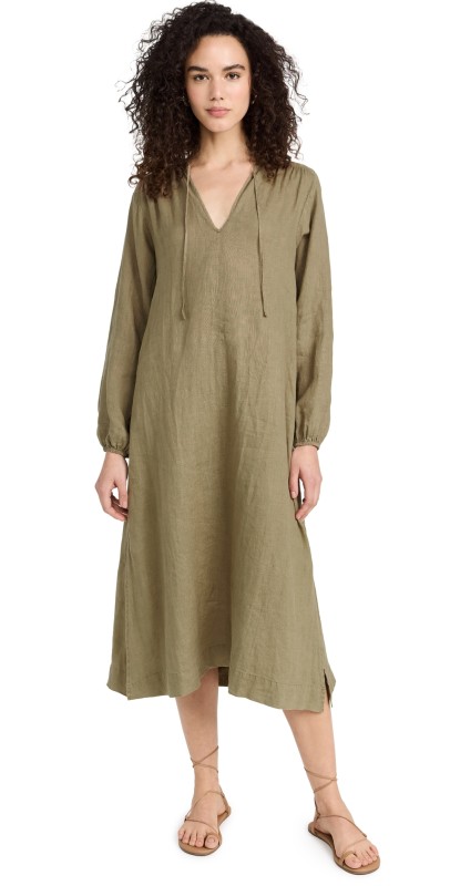 James Perse Lightweight Linen Dress Cashew
