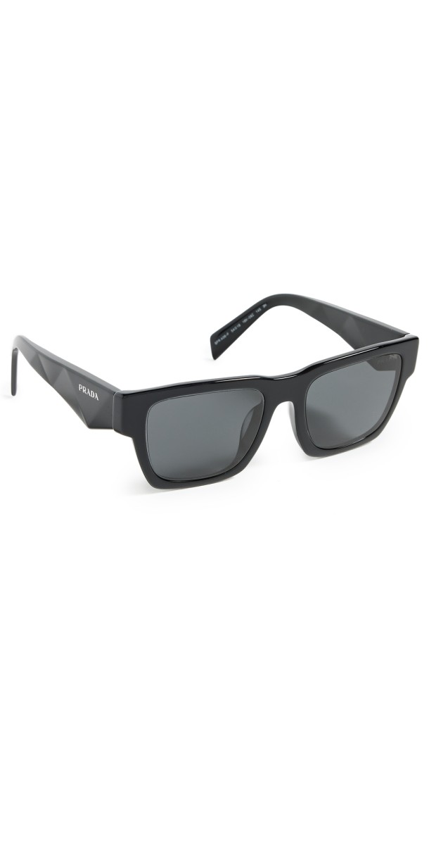 Prada Angled Cat Eye Sunglasses Black Dark Grey