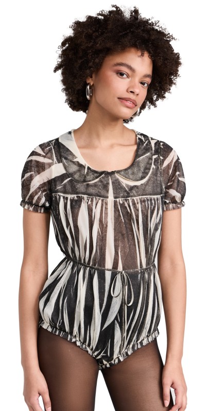 Maison Margiela Printed Bodysuit Cream/Black Print