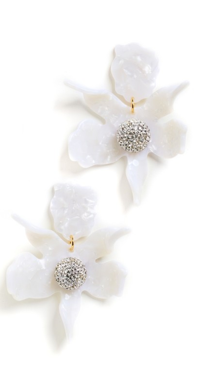 Lele Sadoughi Crystal Lily Earrings Mother of Pearl
