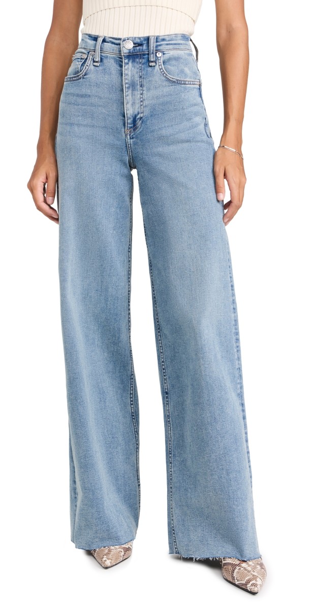rag & bone Flexi Sofie High Rise Full Length Wide Jeans Whitney