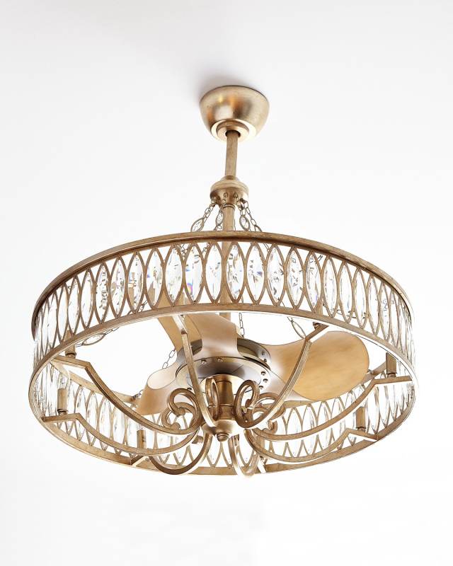 Crystal 8-Light Pendant with Fan