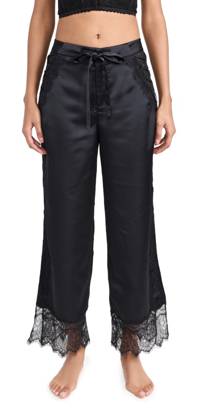 Night Night by Jonathan Simkhai Eva Lace Pajama Pants Black