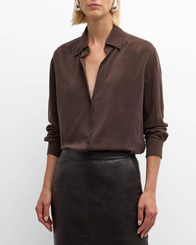 Druyat Button-Down Viscose-Silk Shirt