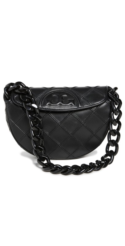 Tory Burch Fleming Soft Mini Crescent Bag Black