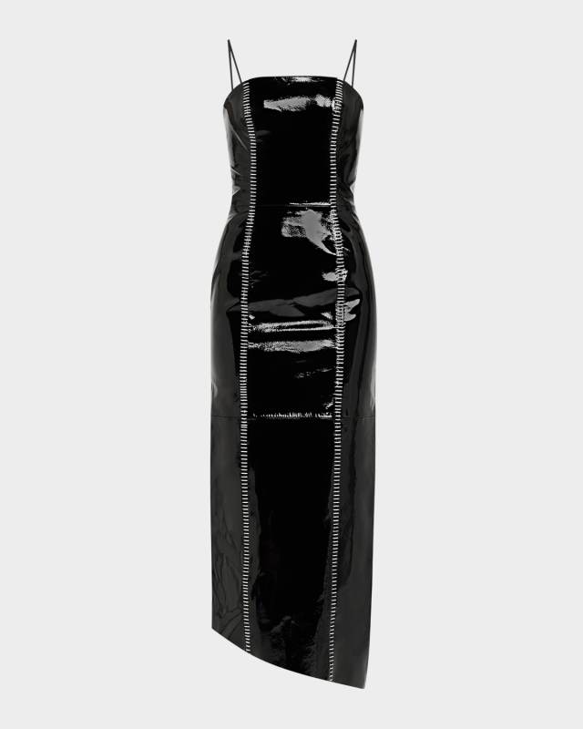 Sioux Strapless Patent Leather Maxi Dress
