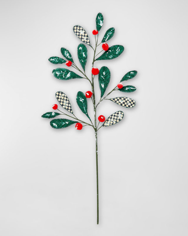 Cozy Christmas Mistletoe Spray Stem