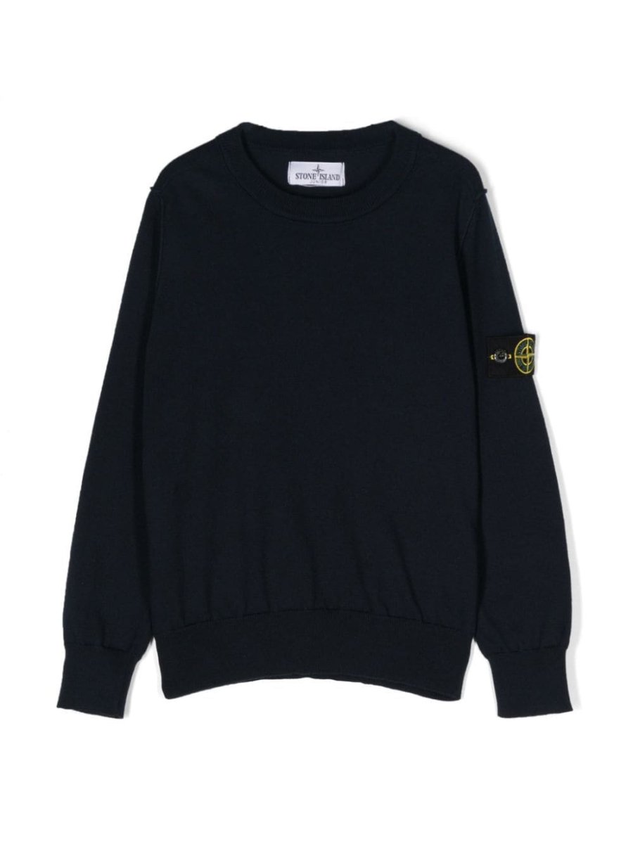 Compass-motif cotton jumper