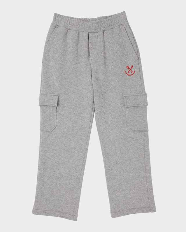 Kid's Cargo Joggers Embroidered W/ Logo, Size 4-12