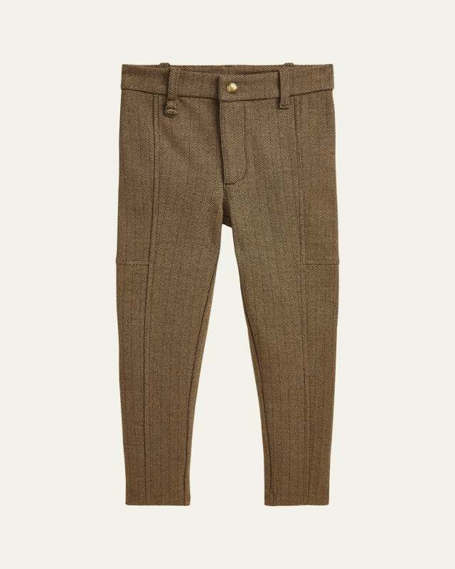 Boy's Herringbone Jacquard Pants, Size 2-6X