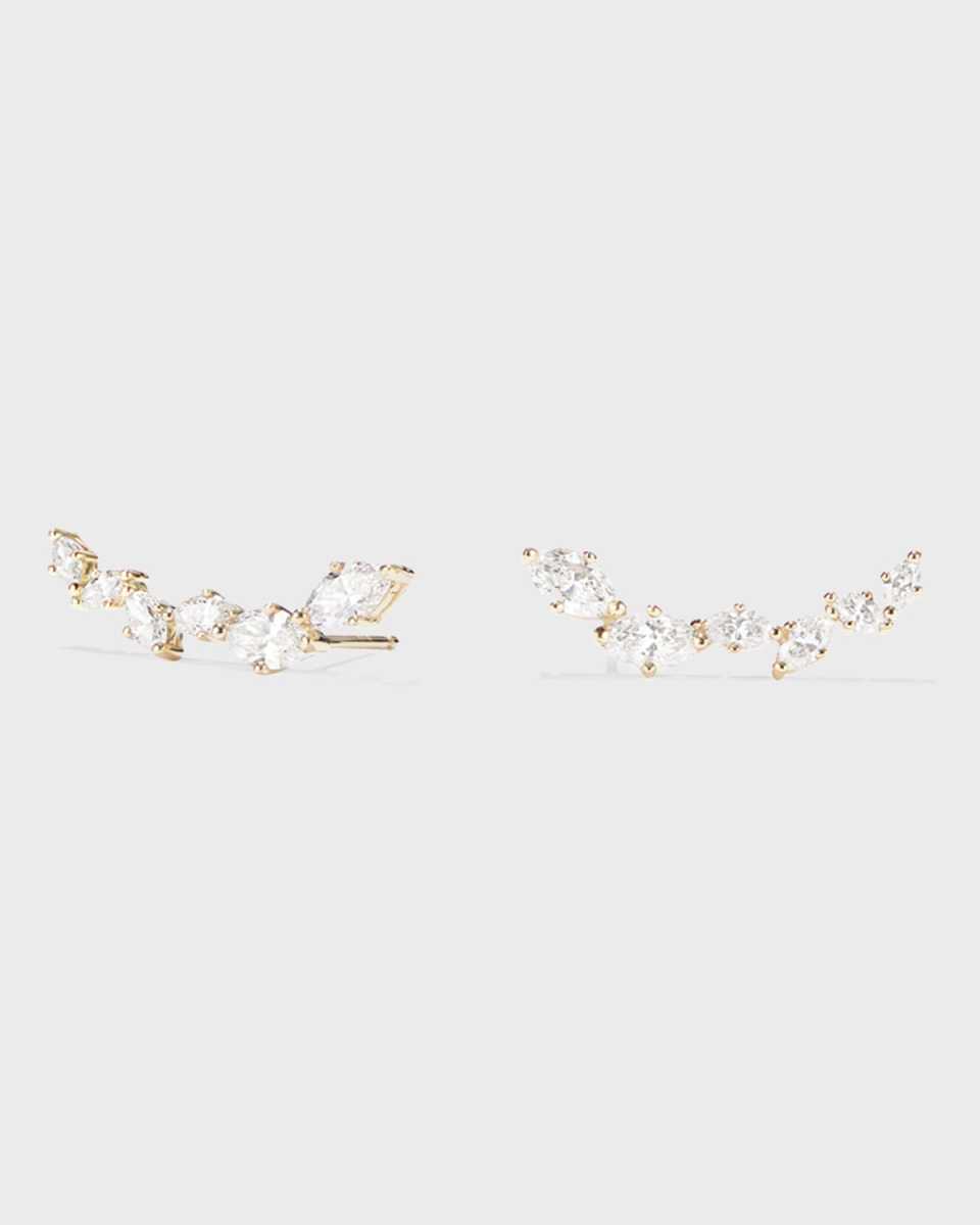 14k Graduated Marquise Diamond Ear Crawlers