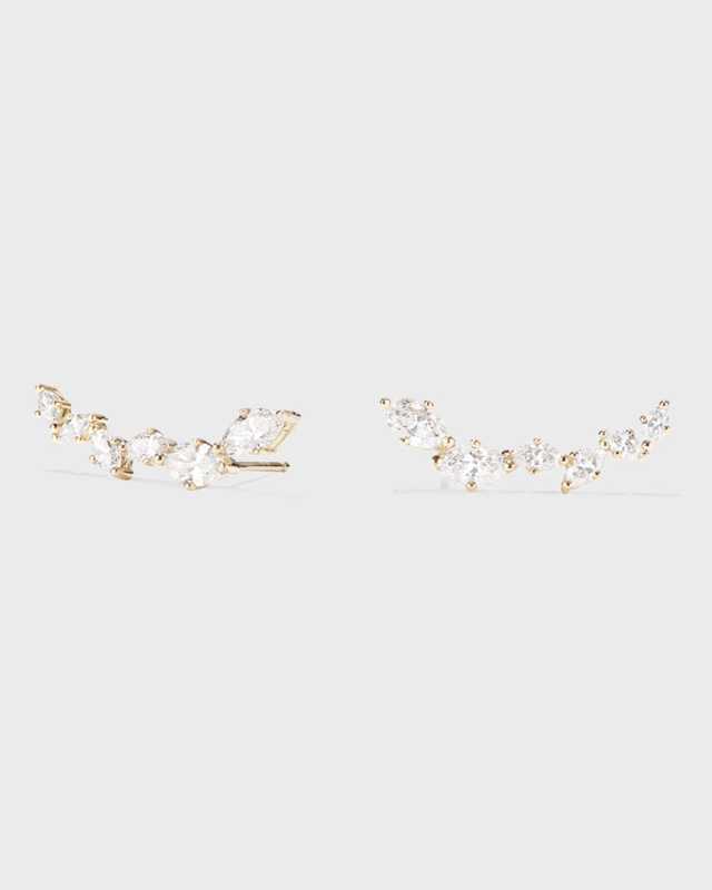 14k Graduated Marquise Diamond Ear Crawlers