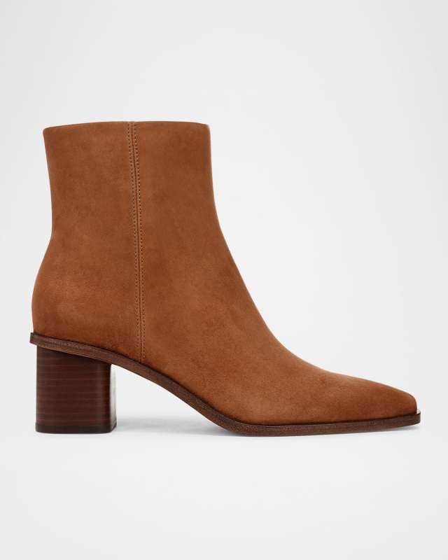 Gema Suede Zip Ankle Booties