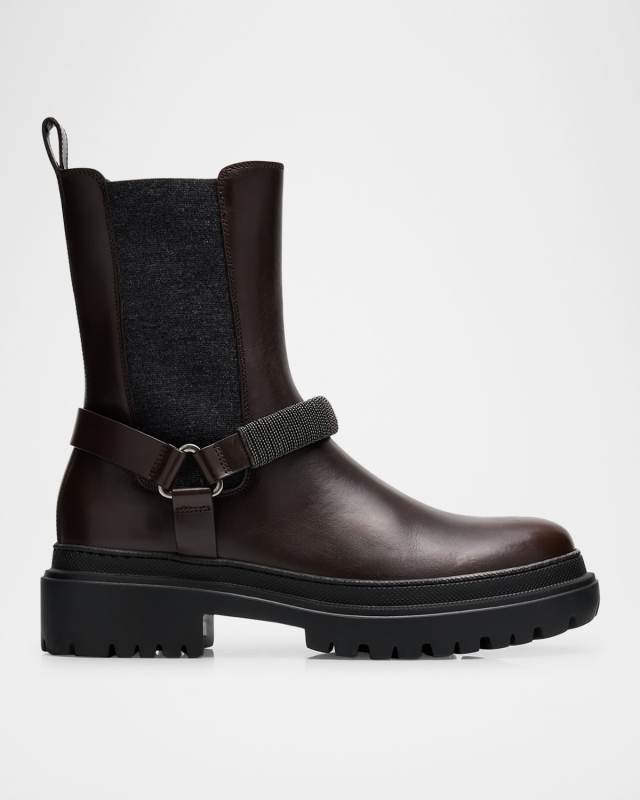 Monili Moto Lug Sole Ankle Boots